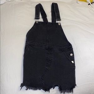 Free People distressed overall skirt